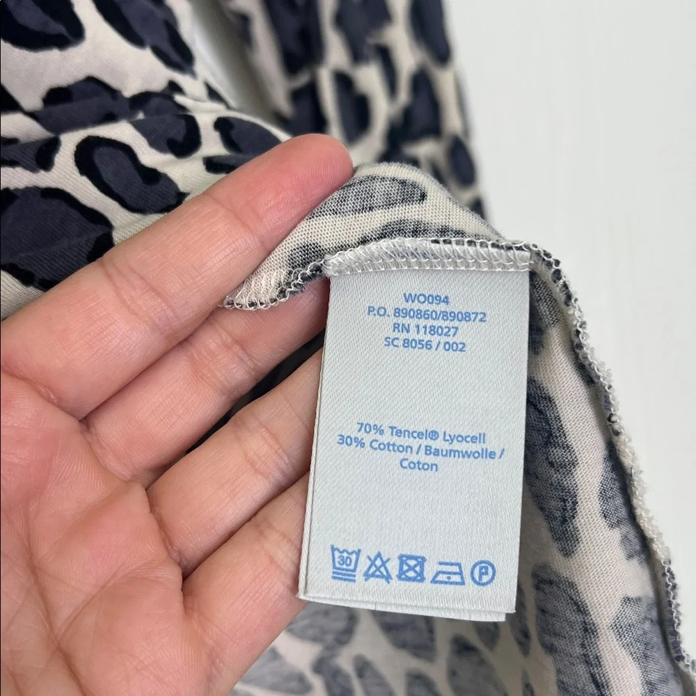 Boden - Leopard Colorful  Animal Print Round Neck Long Sleeve Blouse Size 6 - Picture 9 of 10